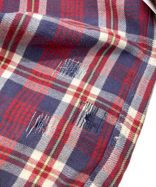 POLO COUNTRY（ポロカントリー）POLO COUNTRY (ポロカントリー) リペア加工チェックネルシャツ レッド サイズ:XSの古着・服飾アイテム
