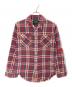 POLO COUNTRY（ポロカントリー）の古着「リペア加工チェックネルシャツ」｜レッド