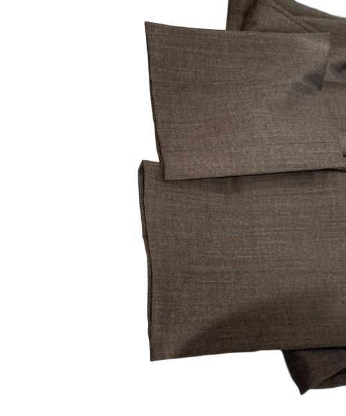 green label relaxing（グリーンレーベルリラクシング）green label relaxing (グリーンレーベルリラクシング) 撚杢 無地 スリム ノープリーツ パンツ スラックス　グリーンレーベルリラクシング　3124-127-2074 ブラウン サイズ:80の古着・服飾アイテム