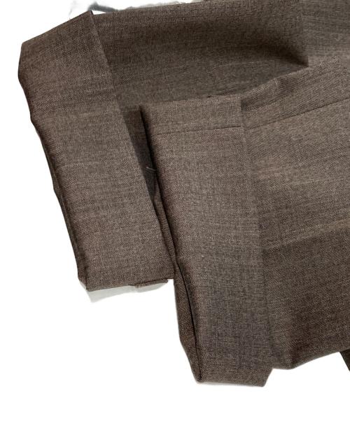 green label relaxing（グリーンレーベルリラクシング）green label relaxing (グリーンレーベルリラクシング) 撚杢 無地 スリム ノープリーツ パンツ スラックス　グリーンレーベルリラクシング　3124-127-2074 ブラウン サイズ:80の古着・服飾アイテム