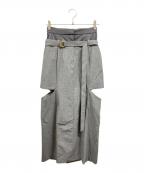 THINGS THAT MATTERシングスザットマター）の古着「T/R LAYERED NOTCH TIGHT LONG SKIRT/シングスザットマター/0582TM0177P」｜グレー