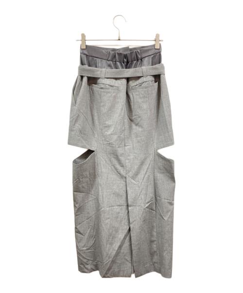 THINGS THAT MATTER（シングスザットマター）THINGS THAT MATTER (シングスザットマター) T/R LAYERED NOTCH TIGHT LONG SKIRT/シングスザットマター/0582TM0177P グレー サイズ:2の古着・服飾アイテム