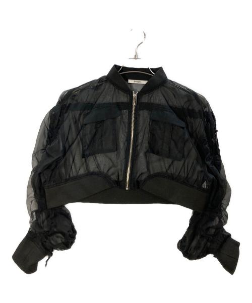 Snidel（スナイデル）Snidel (スナイデル) Sustainableオーガンジーブルゾン ブラック サイズ:FREEの古着・服飾アイテム