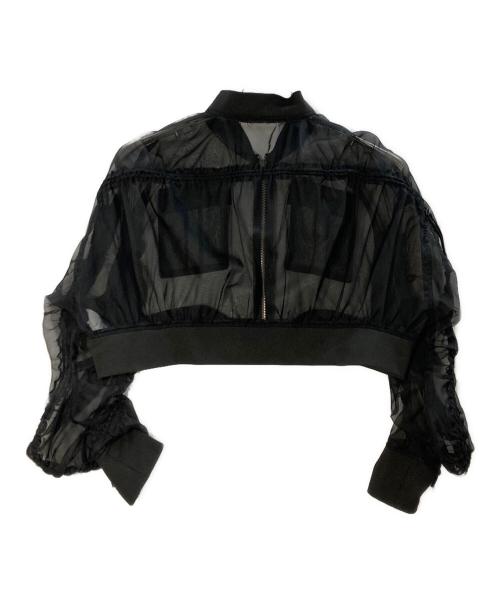 Snidel（スナイデル）Snidel (スナイデル) Sustainableオーガンジーブルゾン ブラック サイズ:FREEの古着・服飾アイテム