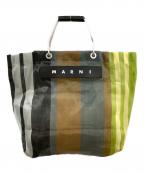 MARNIマルニ）の古着「マーケットストライプトートバッグ/マルニ」｜グレー×グリーン