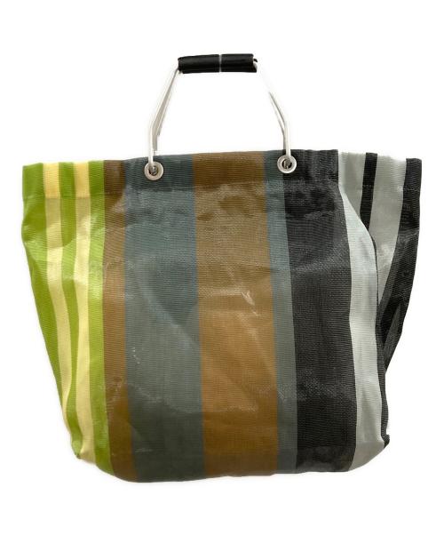 MARNI（マルニ）MARNI (マルニ) マーケットストライプトートバッグ/マルニ グレー×グリーンの古着・服飾アイテム