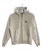 stussyステューシー）の古着「ロゴジップパーカー」｜グレー