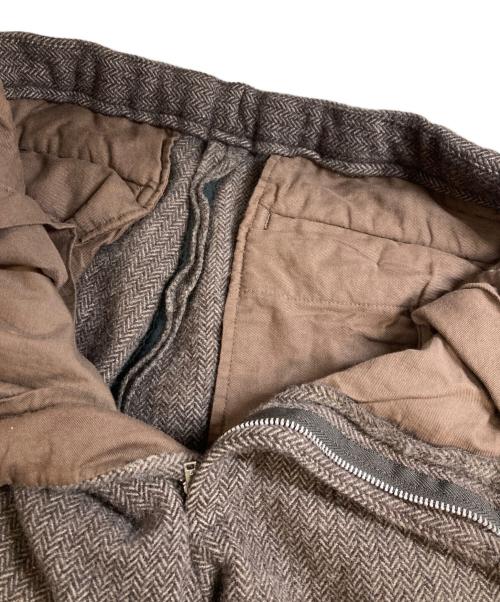 COMME des GARCONS HOMME PLUS（コムデギャルソンオムプリュス）COMME des GARCONS HOMME PLUS (コムデギャルソンオムプリュス) ヘリンボーンスラックス ブラウン サイズ:Mの古着・服飾アイテム