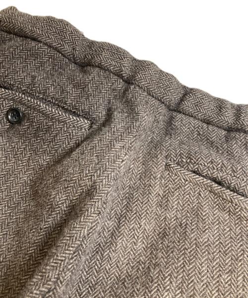 COMME des GARCONS HOMME PLUS（コムデギャルソンオムプリュス）COMME des GARCONS HOMME PLUS (コムデギャルソンオムプリュス) ヘリンボーンスラックス ブラウン サイズ:Mの古着・服飾アイテム