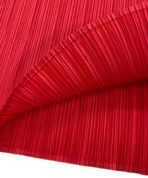 PLEATS PLEASE（プリーツプリーズ）PLEATS PLEASE (プリーツプリーズ) ハイネックプリーツノースリーブカットソー/プリーツプリーズ/PP04-JK603 レッド サイズ:3の古着・服飾アイテム