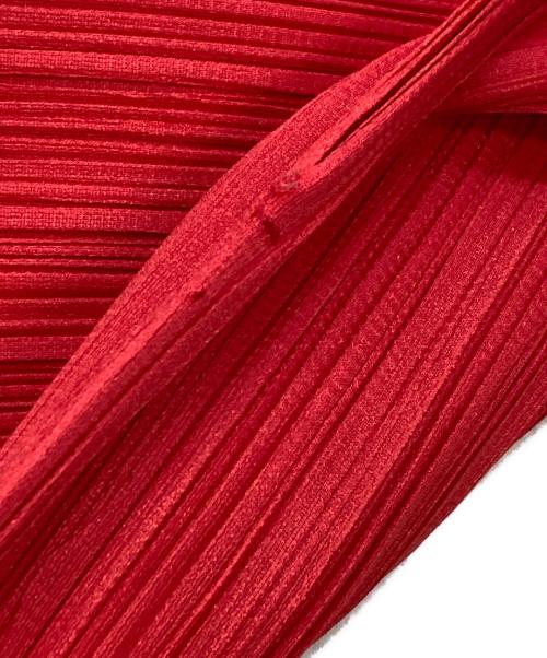 PLEATS PLEASE（プリーツプリーズ）PLEATS PLEASE (プリーツプリーズ) ハイネックプリーツノースリーブカットソー/プリーツプリーズ/PP04-JK603 レッド サイズ:3の古着・服飾アイテム