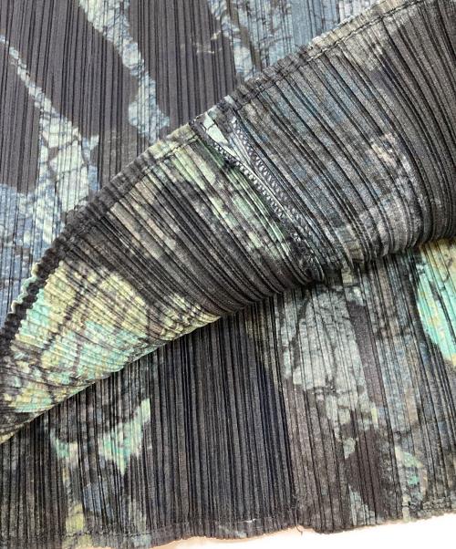 PLEATS PLEASE（プリーツプリーズ）PLEATS PLEASE (プリーツプリーズ) 大理石転写プリントブラウス/プリーツプリーズ/PP74-JE358 ネイビー サイズ:34の古着・服飾アイテム