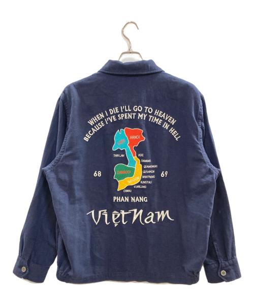 HOUSTON（ヒューストン）HOUSTON (ヒューストン) COTTON LINEN VIETNAM JACKET/ヒューストン/51477 ネイビー サイズ:XLの古着・服飾アイテム