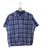 POLO RALPH LAURENポロ・ラルフローレン）の古着「半袖チェックシャツ/ポロ・ラルフローレン/ANDY CAMP」｜ブルー