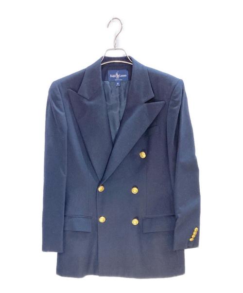 RALPH LAUREN（ラルフローレン）RALPH LAUREN (ラルフローレン) 金釦ダブルブレザー　ラルフローレン　ユニオンチケット　アメリカ製　 ネイビー サイズ:6の古着・服飾アイテム