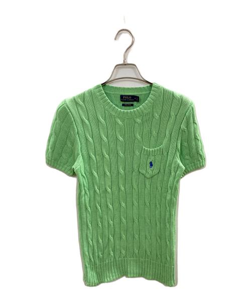 POLO RALPH LAUREN（ポロ・ラルフローレン）POLO RALPH LAUREN (ポロ・ラルフローレン) ケーブル半袖ニット/ポロ・ラルフローレン グリーン サイズ:Ｍの古着・服飾アイテム