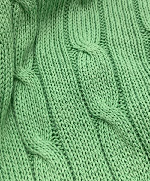 POLO RALPH LAUREN（ポロ・ラルフローレン）POLO RALPH LAUREN (ポロ・ラルフローレン) ケーブル半袖ニット/ポロ・ラルフローレン グリーン サイズ:Ｍの古着・服飾アイテム