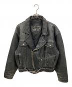 GUESS JEANSゲス ジーンズ）の古着「90’Sレザーライダースジャケット/ゲス ジーンズ」｜ブラック