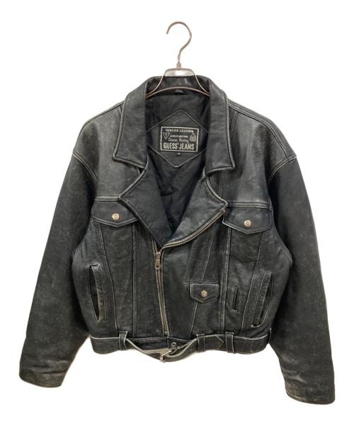 GUESS JEANS（ゲス ジーンズ）GUESS JEANS (ゲス ジーンズ) 90’Sレザーライダースジャケット/ゲス ジーンズ ブラック サイズ:ｍの古着・服飾アイテム