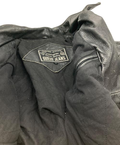 GUESS JEANS（ゲス ジーンズ）GUESS JEANS (ゲス ジーンズ) 90’Sレザーライダースジャケット/ゲス ジーンズ ブラック サイズ:ｍの古着・服飾アイテム