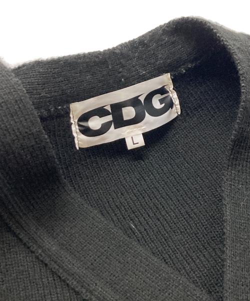 CDG（シーディージー）CDG (シーディージー) ねじれニットカーディガン/シーディージー/SZ-N013/AD2024 ブラック サイズ:Ｌの古着・服飾アイテム