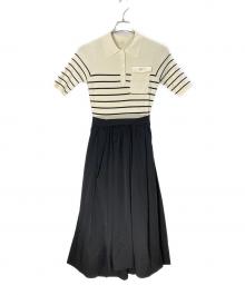 anuans（アニュアンス）の古着「切替ワンピース」｜ホワイト×ブラック