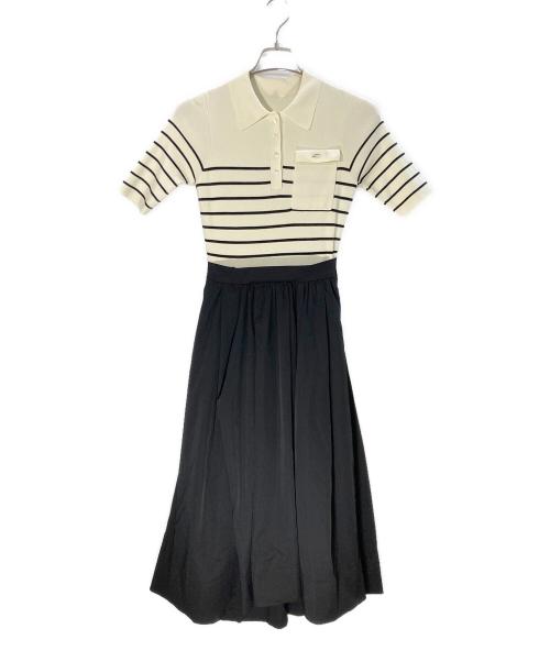 anuans（アニュアンス）anuans (アニュアンス) 切替ワンピース ホワイト×ブラック サイズ:Sの古着・服飾アイテム