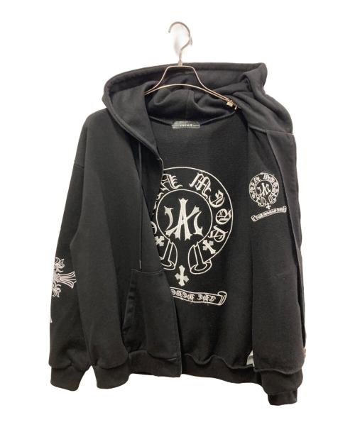 A'GEM/9（エージェムナイン）A'GEM/9 (エージェムナイン) .kom (ドットコム) スクロールロゴジップパーカー/エージェムナイン/ドットコム ブラック サイズ:Freeの古着・服飾アイテム