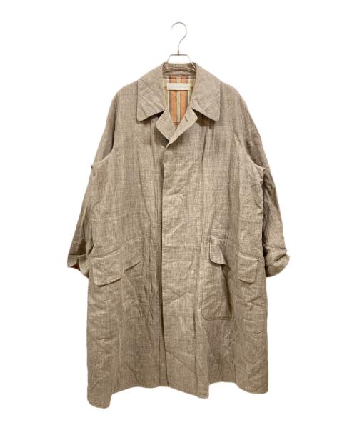 GALERIE VIE（ギャルリーヴィー）GALERIE VIE (ギャルリーヴィー) リネンコットンダブルフェイス ステンカラーコート ブラウン サイズ:Sの古着・服飾アイテム