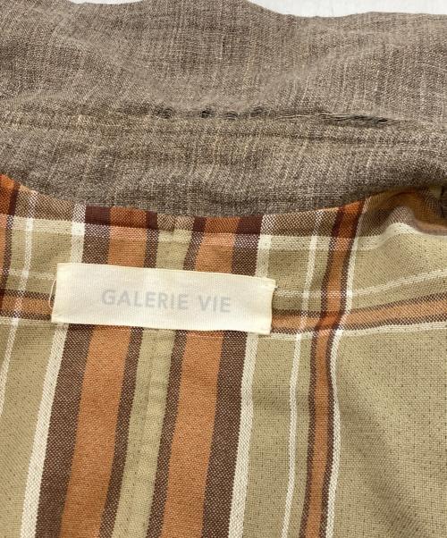 GALERIE VIE（ギャルリーヴィー）GALERIE VIE (ギャルリーヴィー) リネンコットンダブルフェイス ステンカラーコート ブラウン サイズ:Sの古着・服飾アイテム