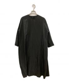 ECOLE DE CURIOSITES（エコール ド キュリオジテ）の古着「シルクコットンブラウスワンピース/エコール ド キュリオジテ」｜ブラック