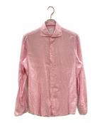 finamoreフィナモレ）の古着「コットンリネンシャツ/フィナモレ/26098-1」｜ピンク