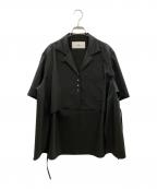 STUDIOUSステュディオス）の古着「Open Collar Shirt/ステュディオス/123401001」｜ブラック