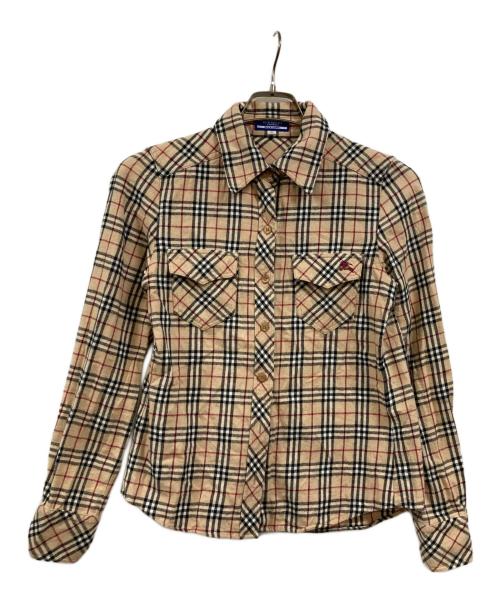 BURBERRY BLUE LABEL（バーバリー ブルー レーベル）BURBERRY BLUE LABEL (バーバリーロンドンブルーレーベル) ノヴァチェックシャツ ベージュ サイズ:Sの古着・服飾アイテム