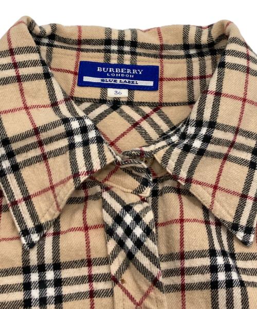 BURBERRY BLUE LABEL（バーバリー ブルー レーベル）BURBERRY BLUE LABEL (バーバリーロンドンブルーレーベル) ノヴァチェックシャツ ベージュ サイズ:Sの古着・服飾アイテム