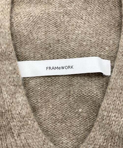 FRAMeWORK（フレームワーク）FRAMeWORK (フレームワーク) 圧縮ウールニットパーカー ベージュ サイズ:Fの古着・服飾アイテム