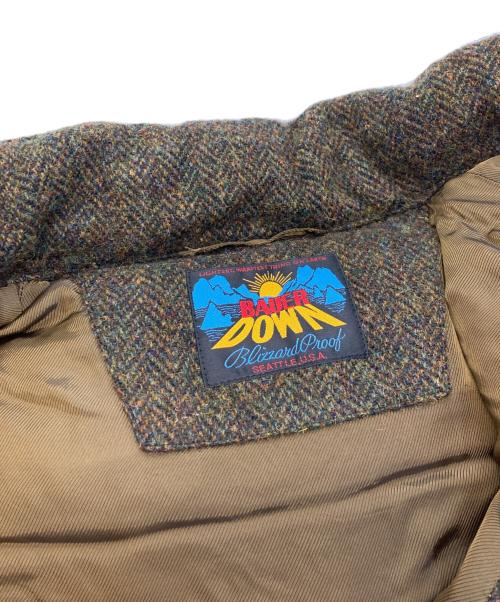 Eddie Bauer（エディーバウアー）Eddie Bauer (エディーバウアー) Harris Tweed (ハリスツイード) ダウンベスト/エディーバウアー/ハリスツイード カーキ サイズ:Sの古着・服飾アイテム