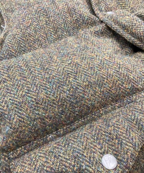 Eddie Bauer（エディーバウアー）Eddie Bauer (エディーバウアー) Harris Tweed (ハリスツイード) ダウンベスト/エディーバウアー/ハリスツイード カーキ サイズ:Sの古着・服飾アイテム