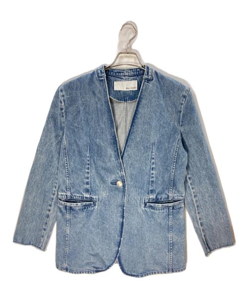 Whim Gazette（ウィムガゼット）Whim Gazette (ウィムガゼット) DENIMノーカラージャケット ブルー サイズ:Freeの古着・服飾アイテム