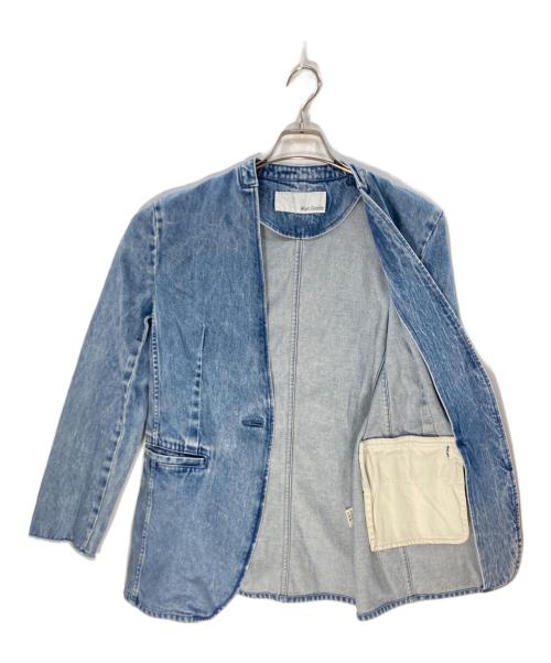 Whim Gazette（ウィムガゼット）Whim Gazette (ウィムガゼット) DENIMノーカラージャケット ブルー サイズ:Freeの古着・服飾アイテム