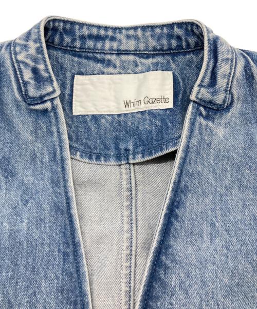 Whim Gazette（ウィムガゼット）Whim Gazette (ウィムガゼット) DENIMノーカラージャケット ブルー サイズ:Freeの古着・服飾アイテム