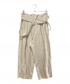pelleqペレック）の古着「Tatami Dobby One Shoulder Trousers/ペレック/PT0303-SS24」｜ベージュ