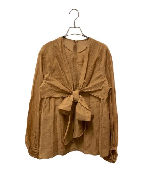 Whim Gazette（ウィムガゼット）Whim Gazette (ウィムガゼット) フロントリボンブラウス/ウィムガゼット/WGZ1051204A0002 ブラウン サイズ:Freeの古着・服飾アイテム