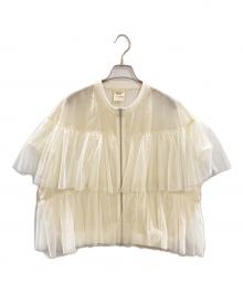 margaux vintage（マルゴー ヴィンテージ）の古着「チュールティアードブルゾン/マルゴー ヴィンテージ」｜ホワイト