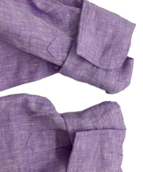 journal standard L'essage（ジャーナルスタンダード レサージュ）journal standard L'essage (ジャーナルスタンダード レサージュ) フレンチリネン ショートシャツ/ジャーナルスタンダード レサージュ/24050370001010 パープル サイズ:Freeの古着・服飾アイテム