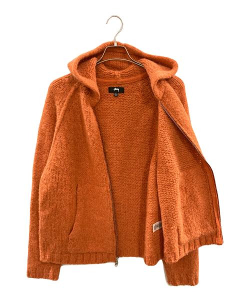 stussy（ステューシー）stussy (ステューシー) CHUNKY KNIT ZIP HOODIE/ステューシー/117200 オレンジ サイズ:Ｌの古着・服飾アイテム