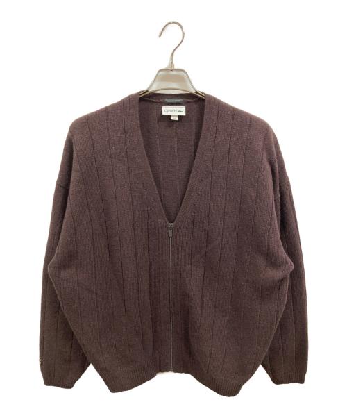 LACOSTE（ラコステ）LACOSTE (ラコステ) VAINL ARCHIVE (ヴァイナルアーカイブ) カシミヤ混ニットカーディガン/ラコステ/ヴァイナルアーカイブ/AH013PL/BEAUTY&YOUTH別注 ブラウン サイズ:4の古着・服飾アイテム
