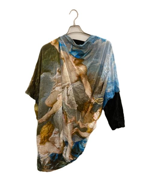 Vivienne Westwood man（ヴィヴィアン ウェストウッド マン）Vivienne Westwood man (ヴィヴィアン ウェストウッド マン) アシンメトリーカットソー/ヴィヴィアン ウェストウッド マン/VW-LP-83446 ブルー×ブラック サイズ:Freeの古着・服飾アイテム