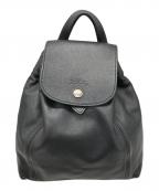 LONGCHAMPロンシャン）の古着「LE PLIAGE CUIR バックパック/ロンシャン/L1306737001」｜ブラック