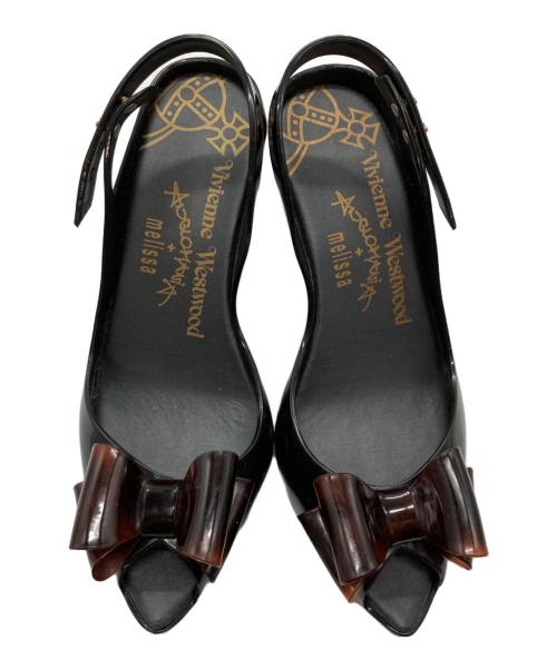 VIVIENNE WESTWOOD ANGLOMANIA+melissa（ヴィヴィアンウエストウッド アングロマニア メリッサ）VIVIENNE WESTWOOD ANGLOMANIA+melissa (ヴィヴィアンウエストウッド アングロマニア メリッサ) ラバーヒールパンプス/ヴィヴィアンウエストウッド アングロマニア メリッサ ブラック サイズ:EUR37の古着・服飾アイテム